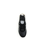 Schwarze Ziegenleder-Sneakers im Athletic-Stil