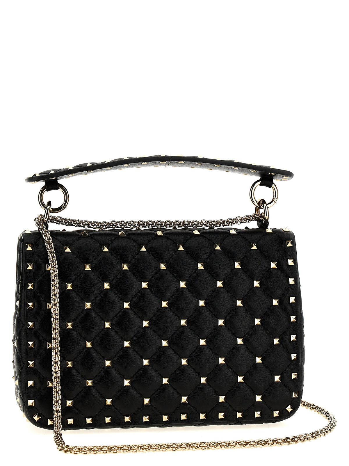Schwarze Lammleder-Schultertasche