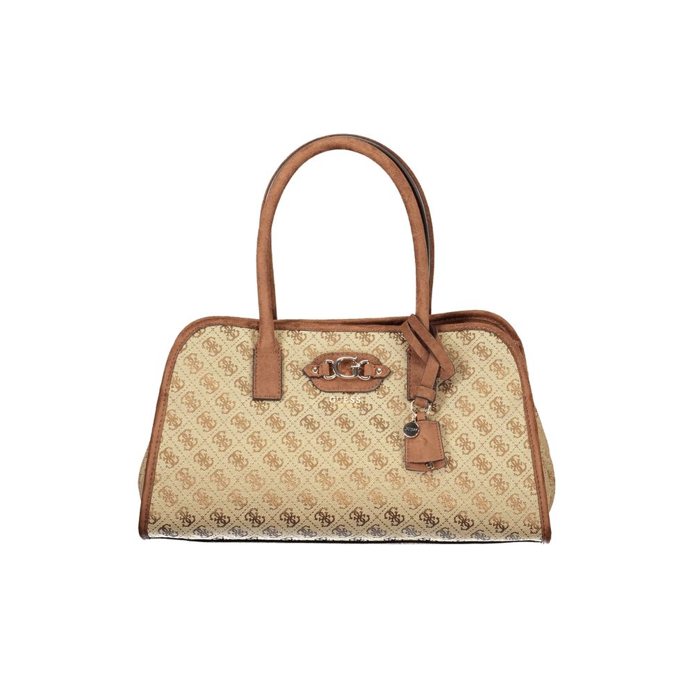 Beige Polyester Handtasche
