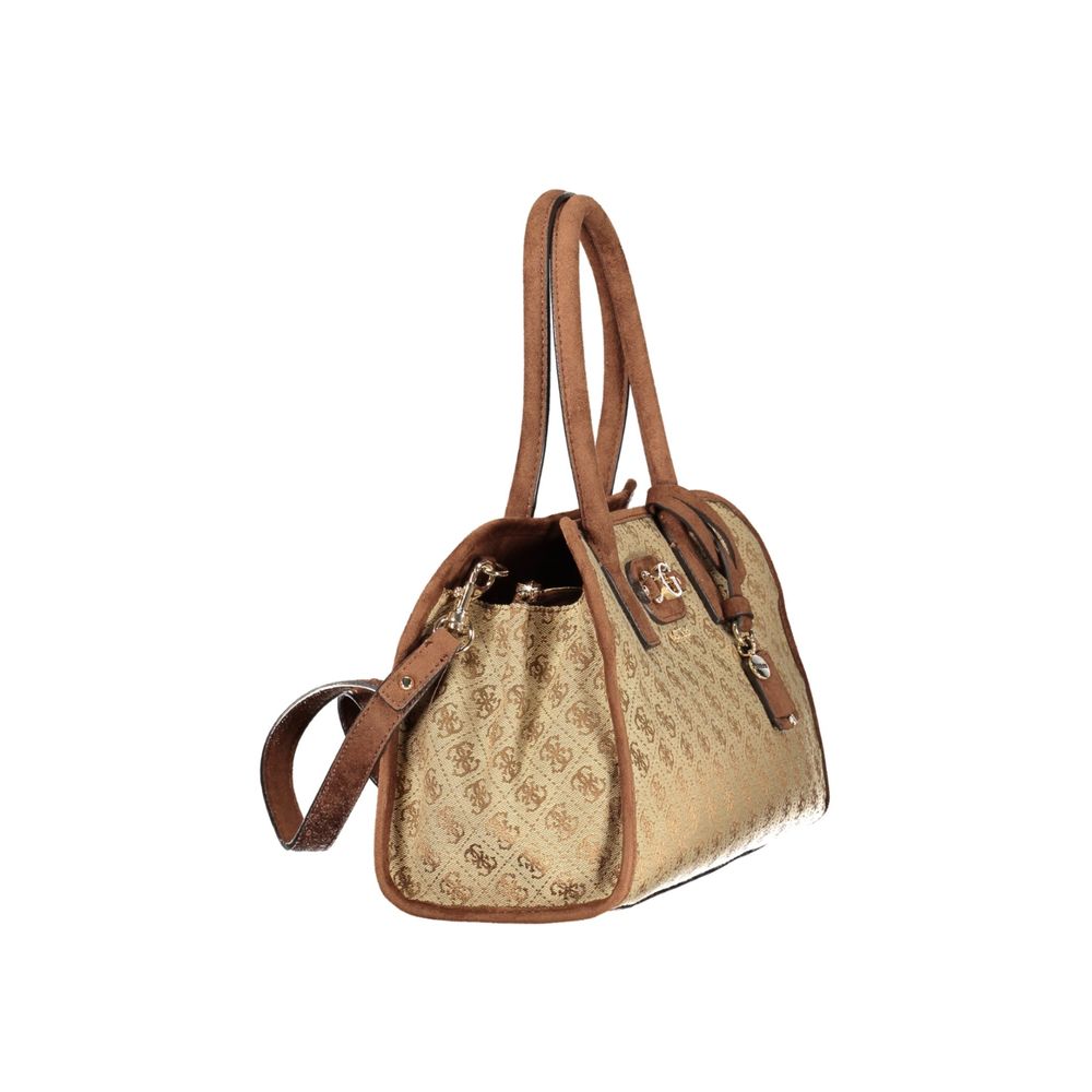 Beige Polyester Handtasche
