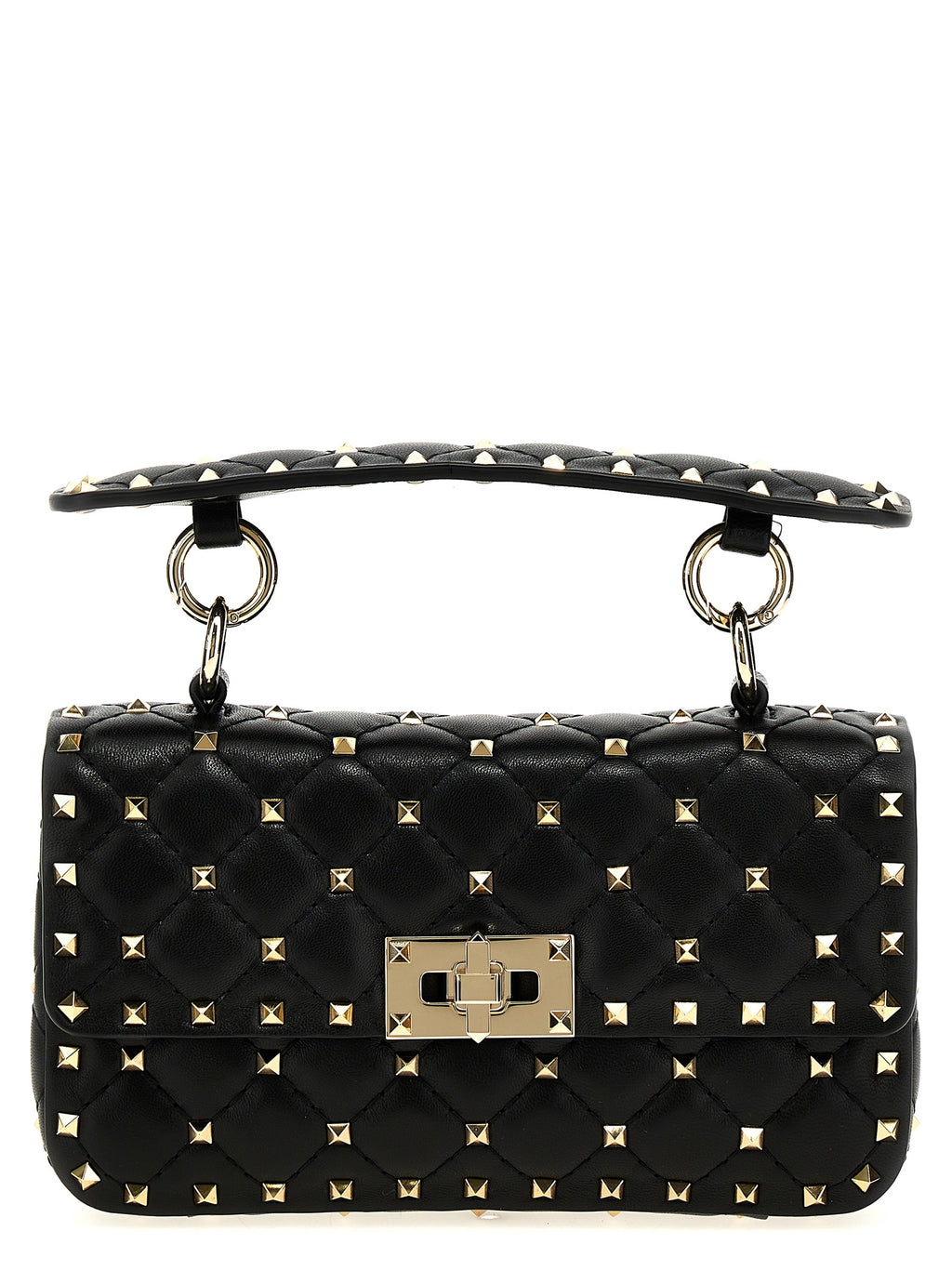 Schwarze Lammleder-Schultertasche