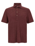Polo-Shirt aus bordeauxroter Schurwolle