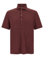 Polo-Shirt aus bordeauxroter Schurwolle