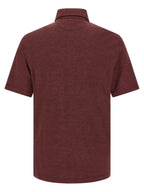 Polo-Shirt aus bordeauxroter Schurwolle