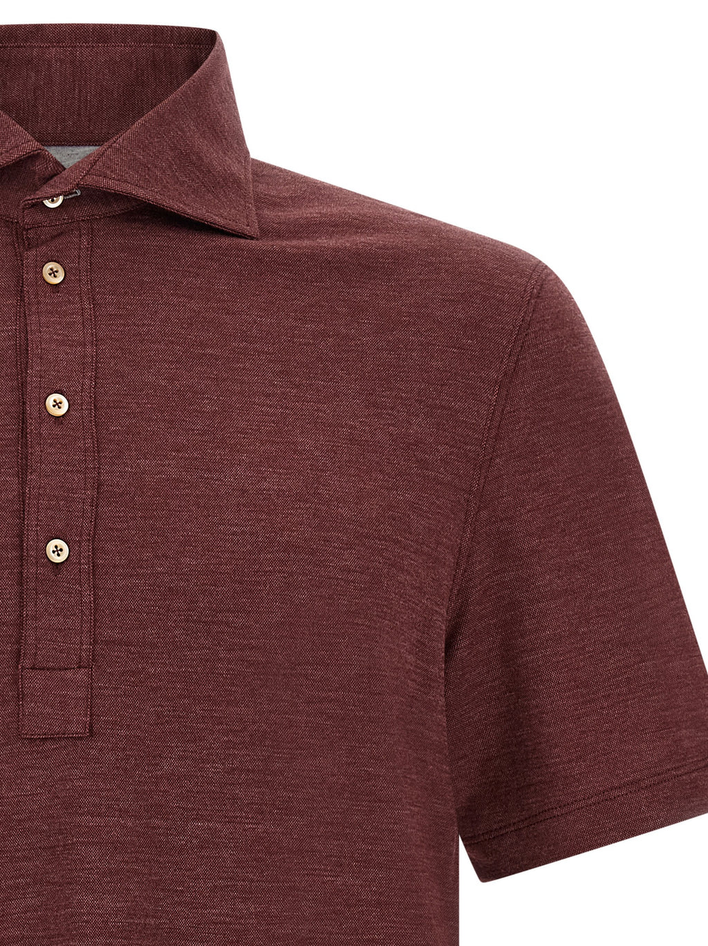 Polo-Shirt aus bordeauxroter Schurwolle