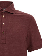 Polo-Shirt aus bordeauxroter Schurwolle