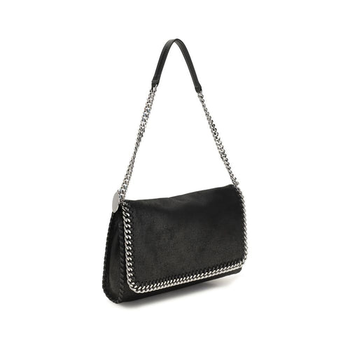 Schwarze Schultertasche aus Polyester