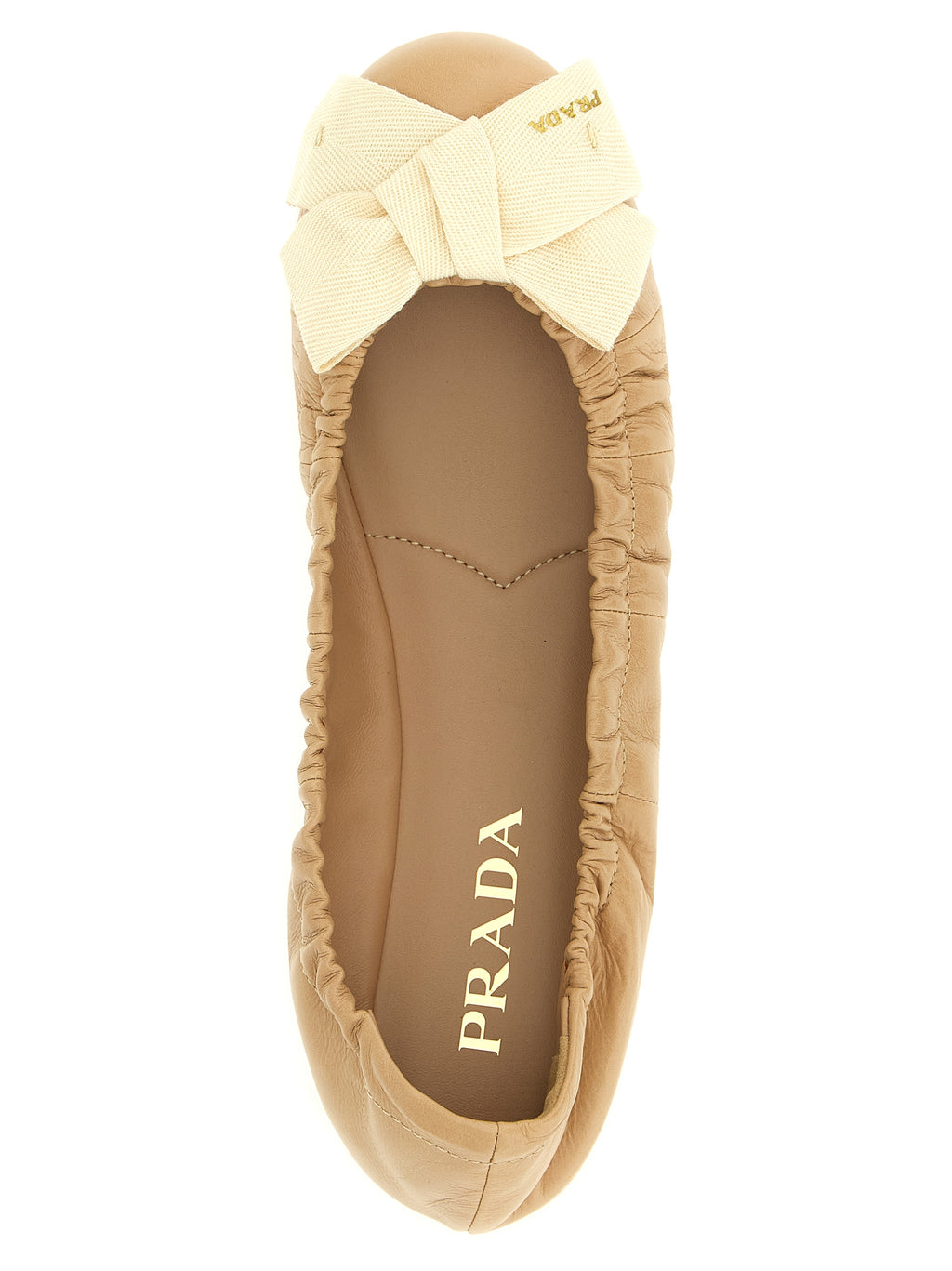 Prada Beige Ballerinas aus Kalbsleder