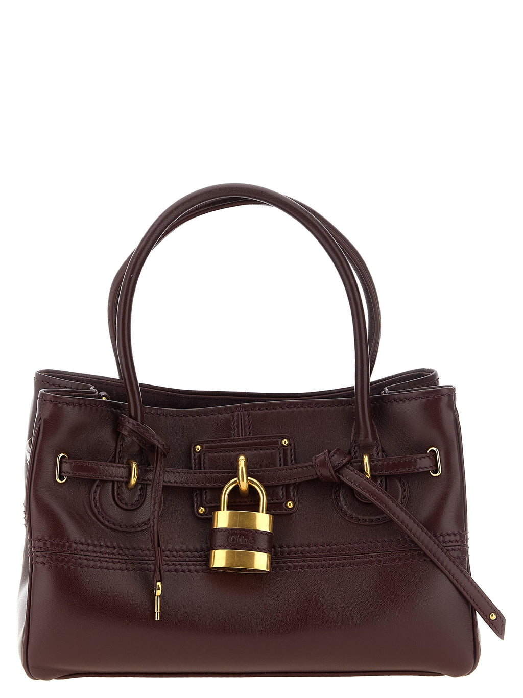 Chloé Bordeauxrote Schultertasche aus Lammleder