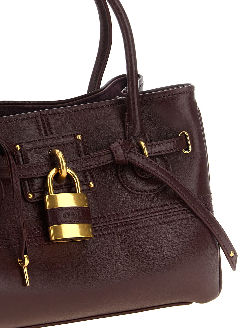 Chloé Bordeauxrote Schultertasche aus Lammleder