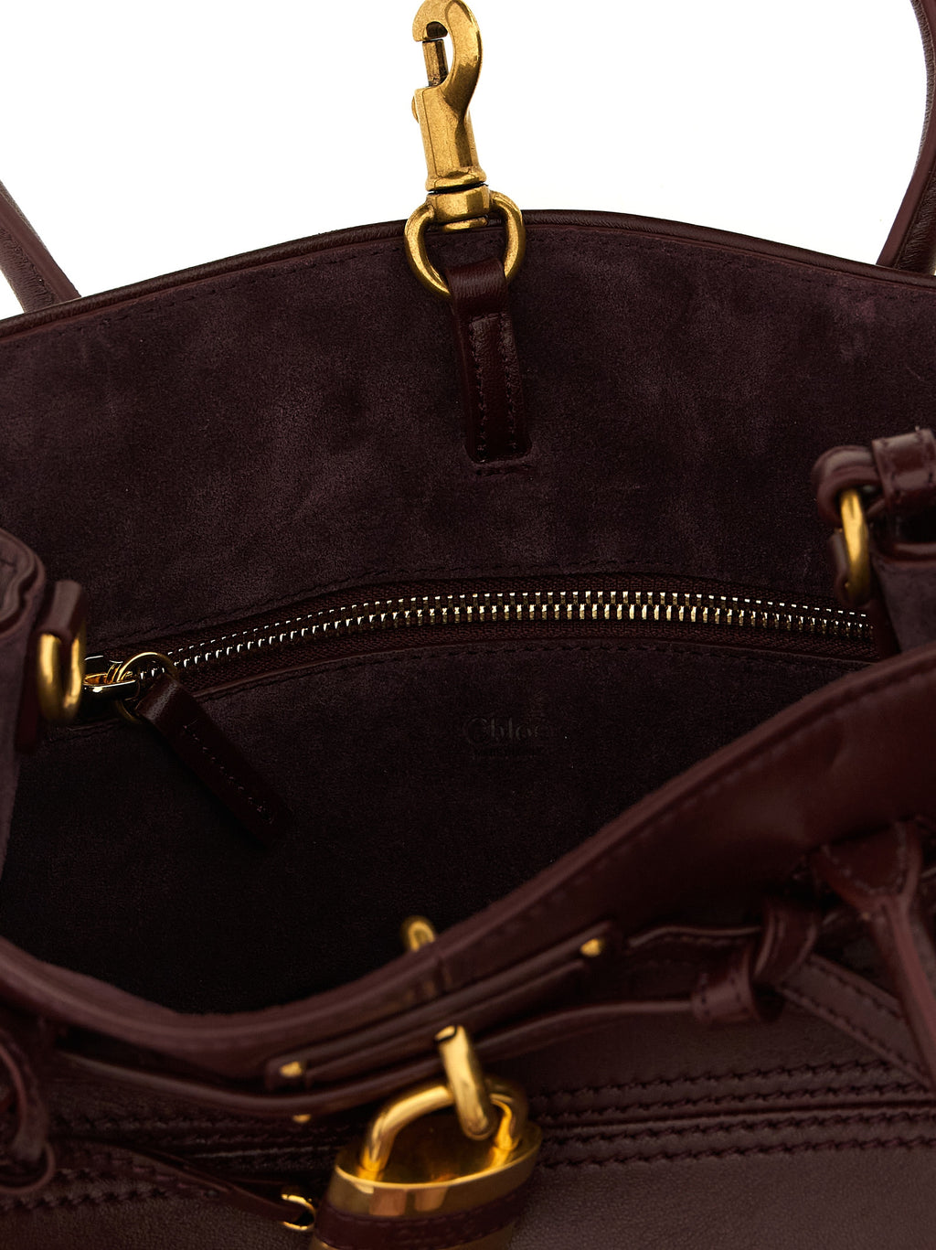Chloé Bordeauxrote Schultertasche aus Lammleder