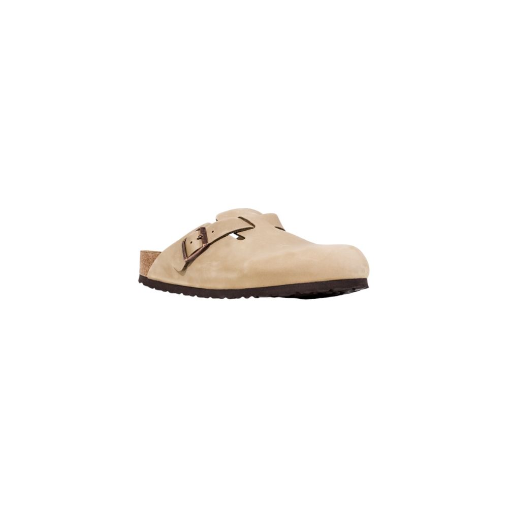 Beige Leder Clogs