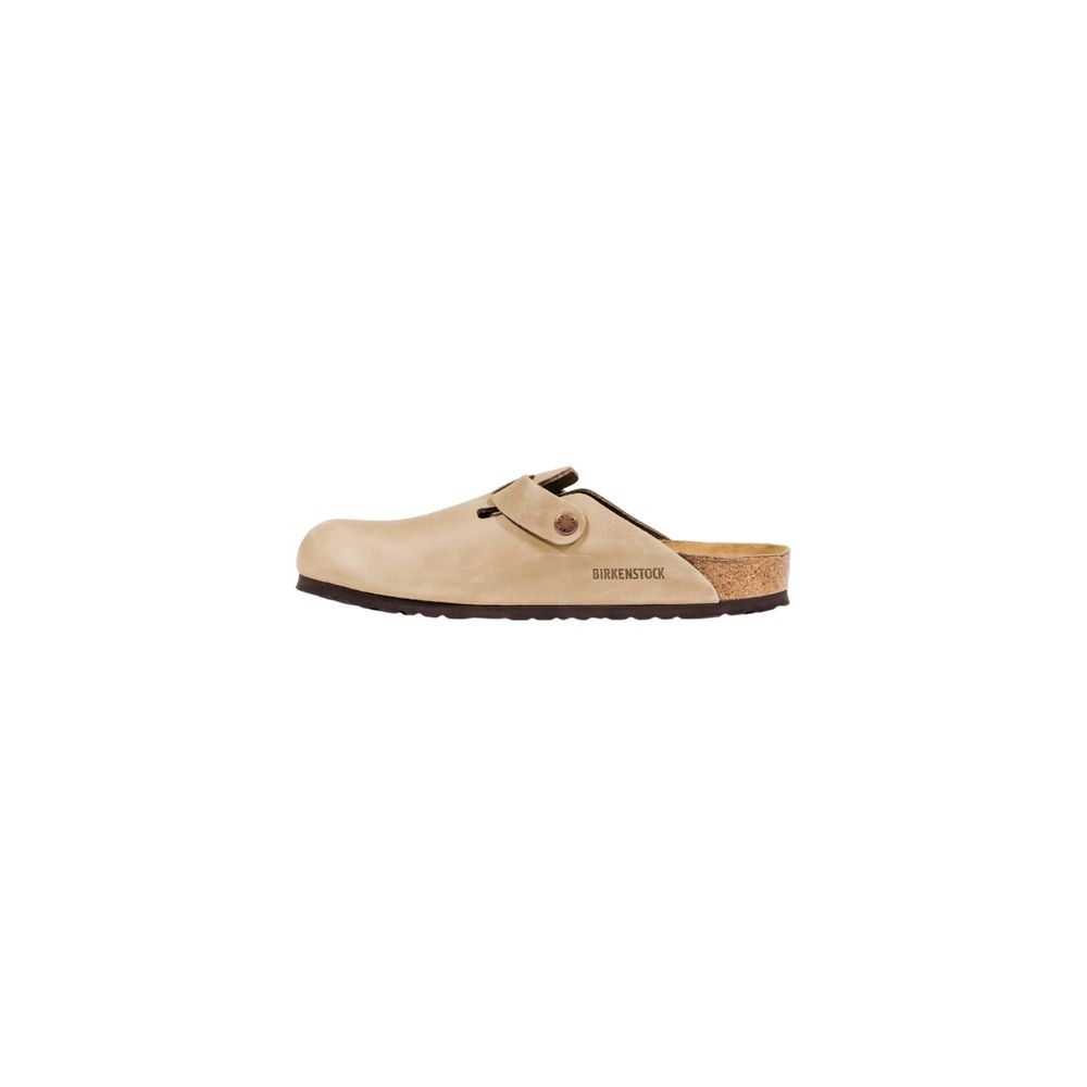 Beige Leder Clogs