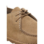 Beige Wildleder Oxford und Derby Schuhe