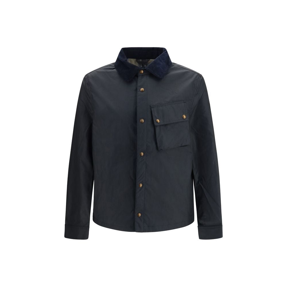 Blaue Baumwolljacke in voller Länge