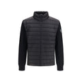 Schwarze Jacke aus recyceltem Polyamid in voller Länge