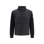 Schwarze Jacke aus recyceltem Polyamid in voller Länge