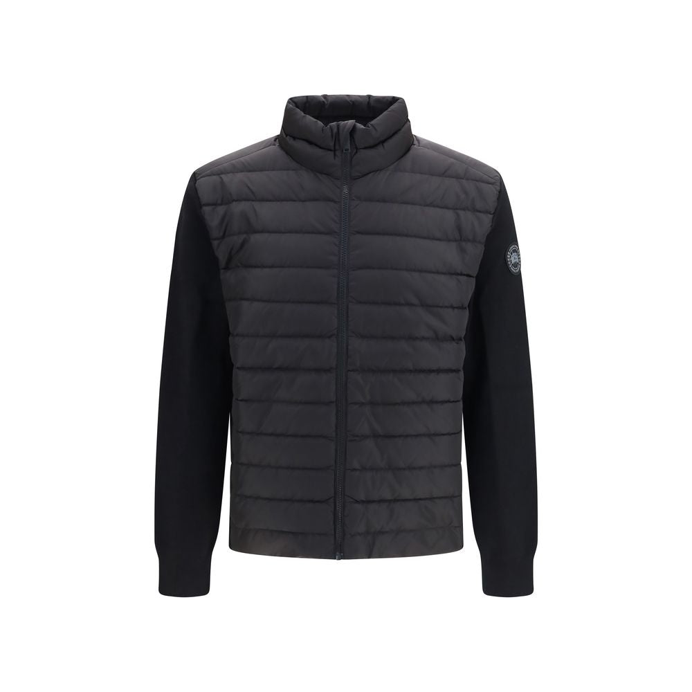 Schwarze Jacke aus recyceltem Polyamid in voller Länge