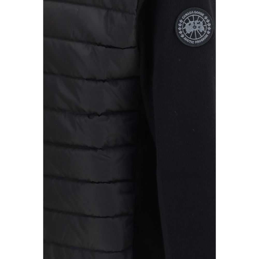 Schwarze Jacke aus recyceltem Polyamid in voller Länge