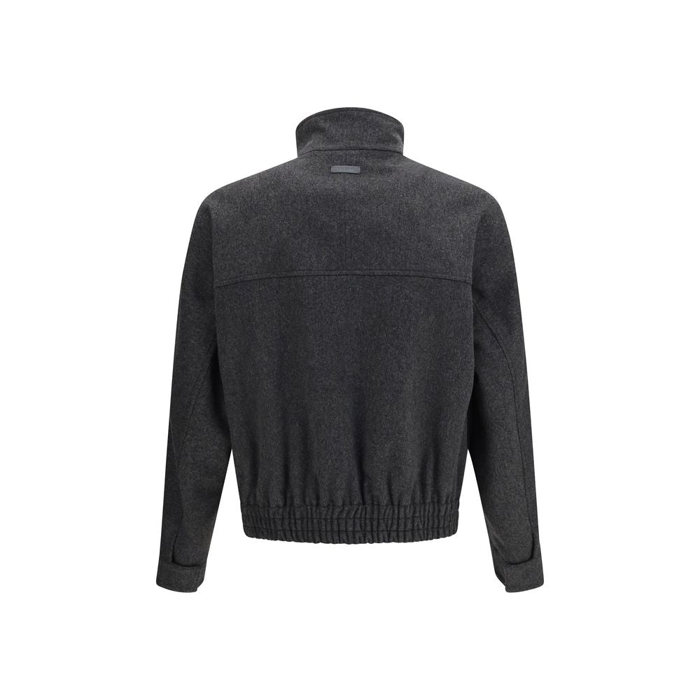 Lardini Graue Bomberjacke aus Wolle