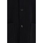 Lardini Schwarze lange Jacke aus Wolle