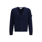 Stone Island Blaue Strickjacke aus Wolle