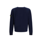 Stone Island Blaue Strickjacke aus Wolle