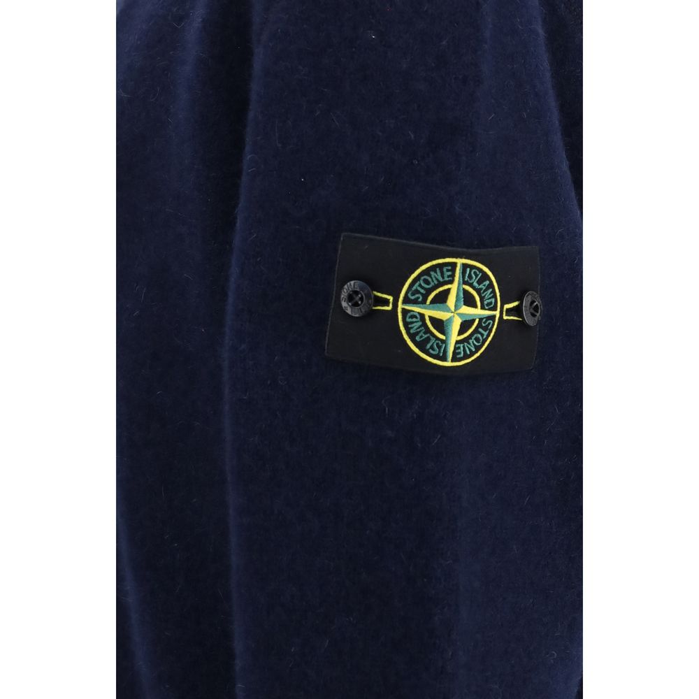 Stone Island Blaue Strickjacke aus Wolle