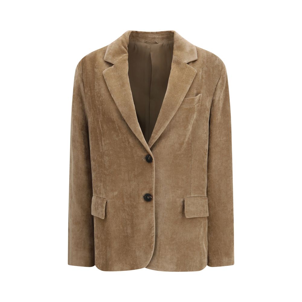 Beige lange Jacke