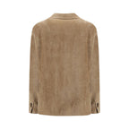 Beige lange Jacke