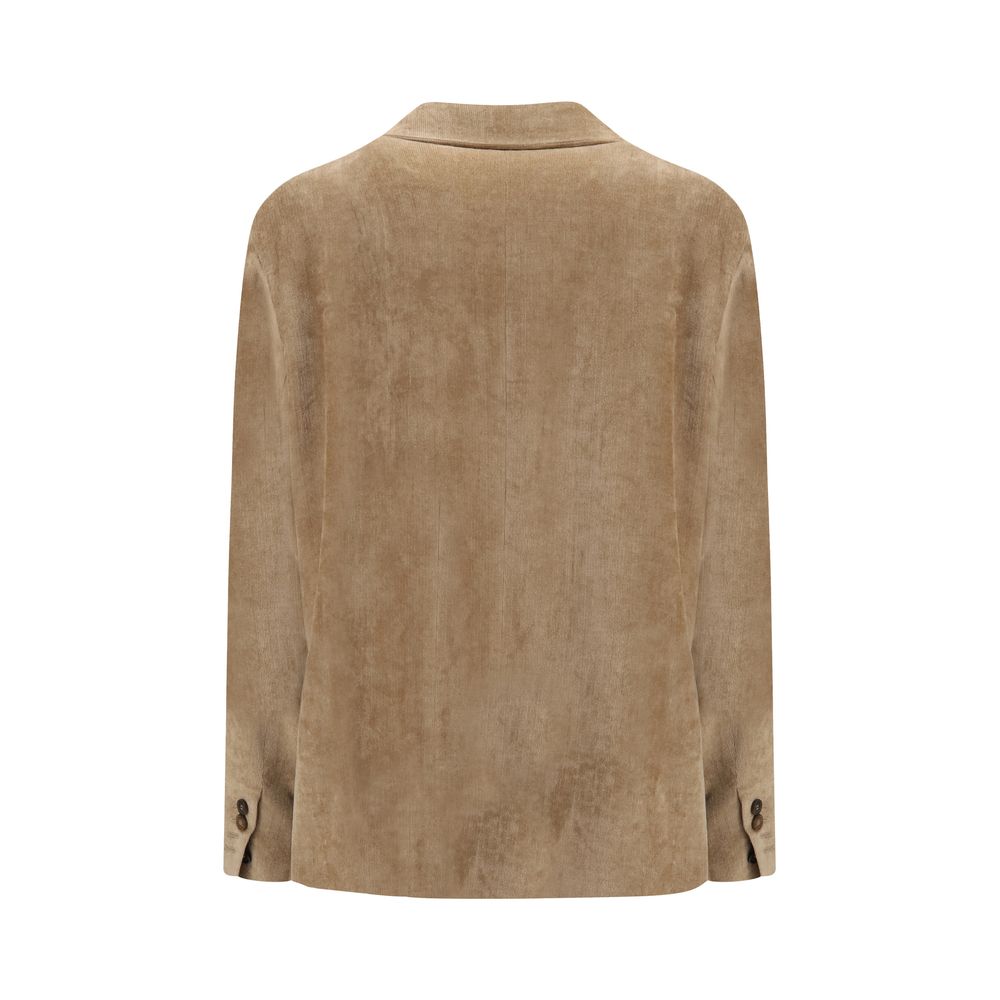 Beige lange Jacke