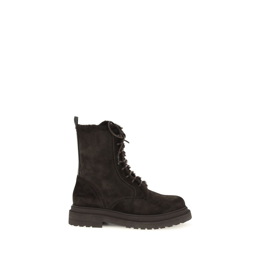 Schwarze Schnürstiefel aus Kalbsleder