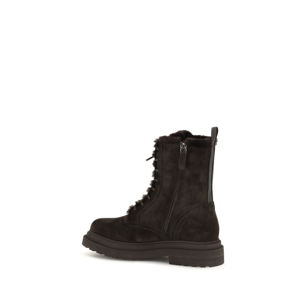 Schwarze Schnürstiefel aus Kalbsleder