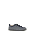 Graue Low-Top-Sneaker aus Kalbsleder