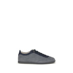 Graue Low-Top-Sneaker aus Kalbsleder