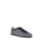 Graue Low-Top-Sneaker aus Kalbsleder
