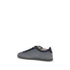 Graue Low-Top-Sneaker aus Kalbsleder
