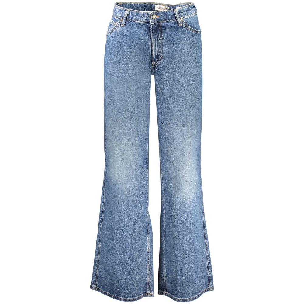 Blaue Schlagjeans aus Wolle