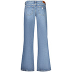Blaue Schlagjeans aus Wolle