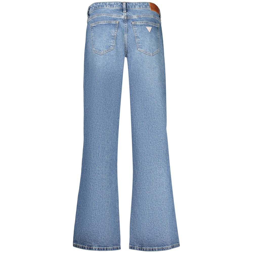 Blaue Schlagjeans aus Wolle