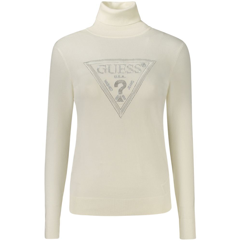 Weißer Rollkragenpullover