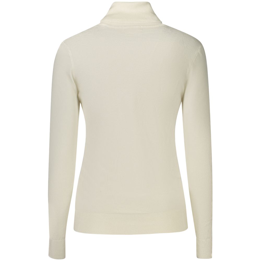 Weißer Rollkragenpullover