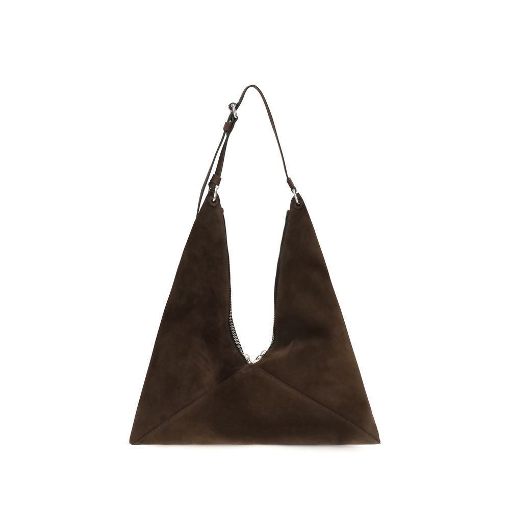 Moschino Braune Schultertasche aus Kalbsleder