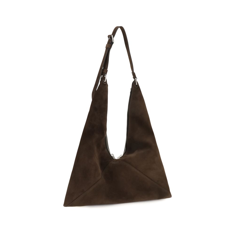 Moschino Braune Schultertasche aus Kalbsleder