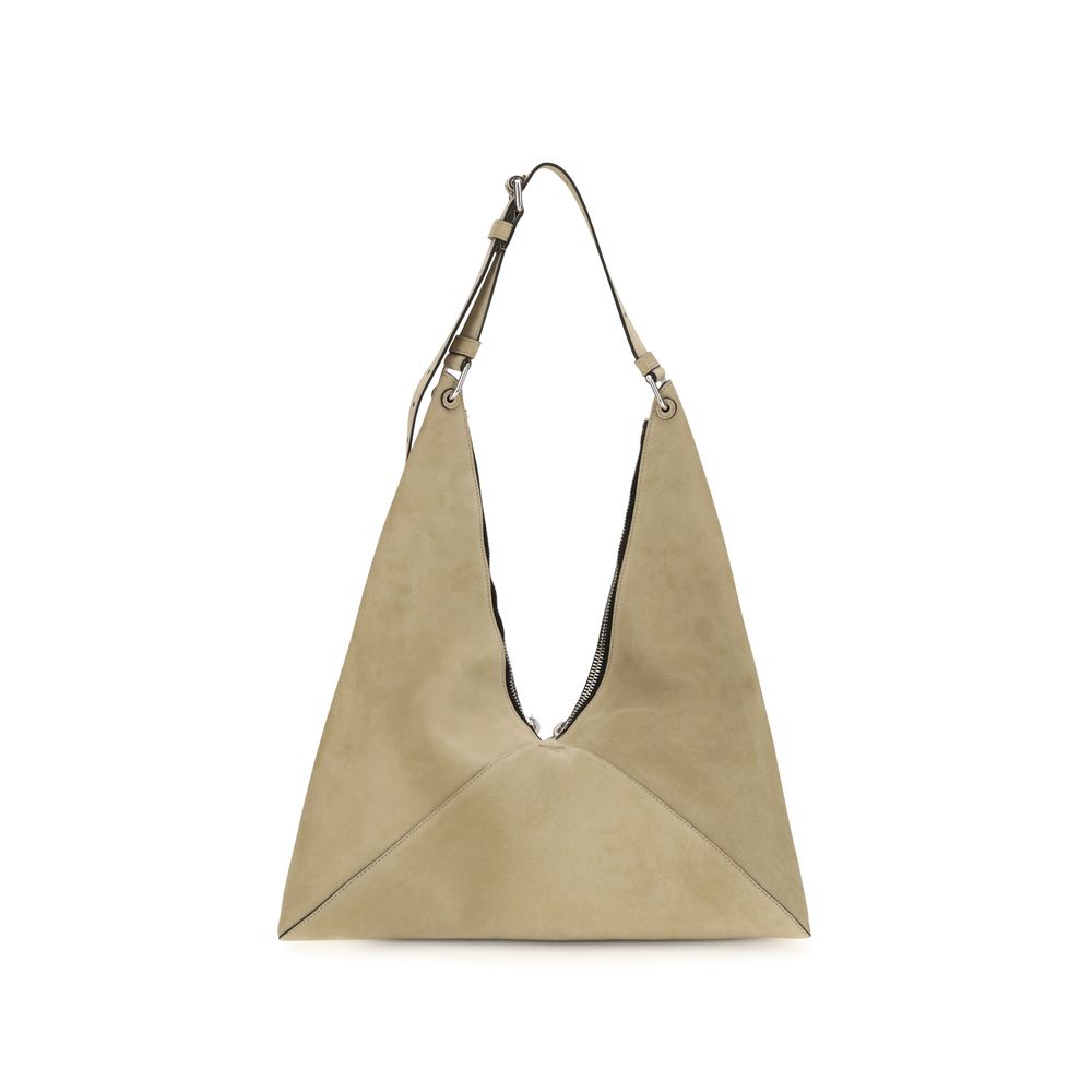 Moschino Beige Schultertasche aus Wildleder