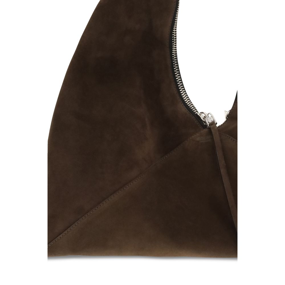 Moschino Braune Schultertasche aus Kalbsleder