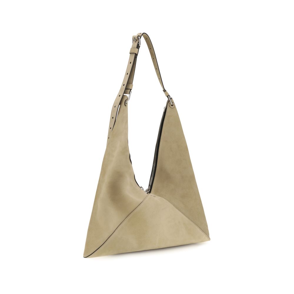 Moschino Beige Schultertasche aus Wildleder