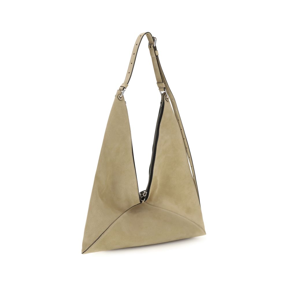 Moschino Beige Schultertasche aus Wildleder