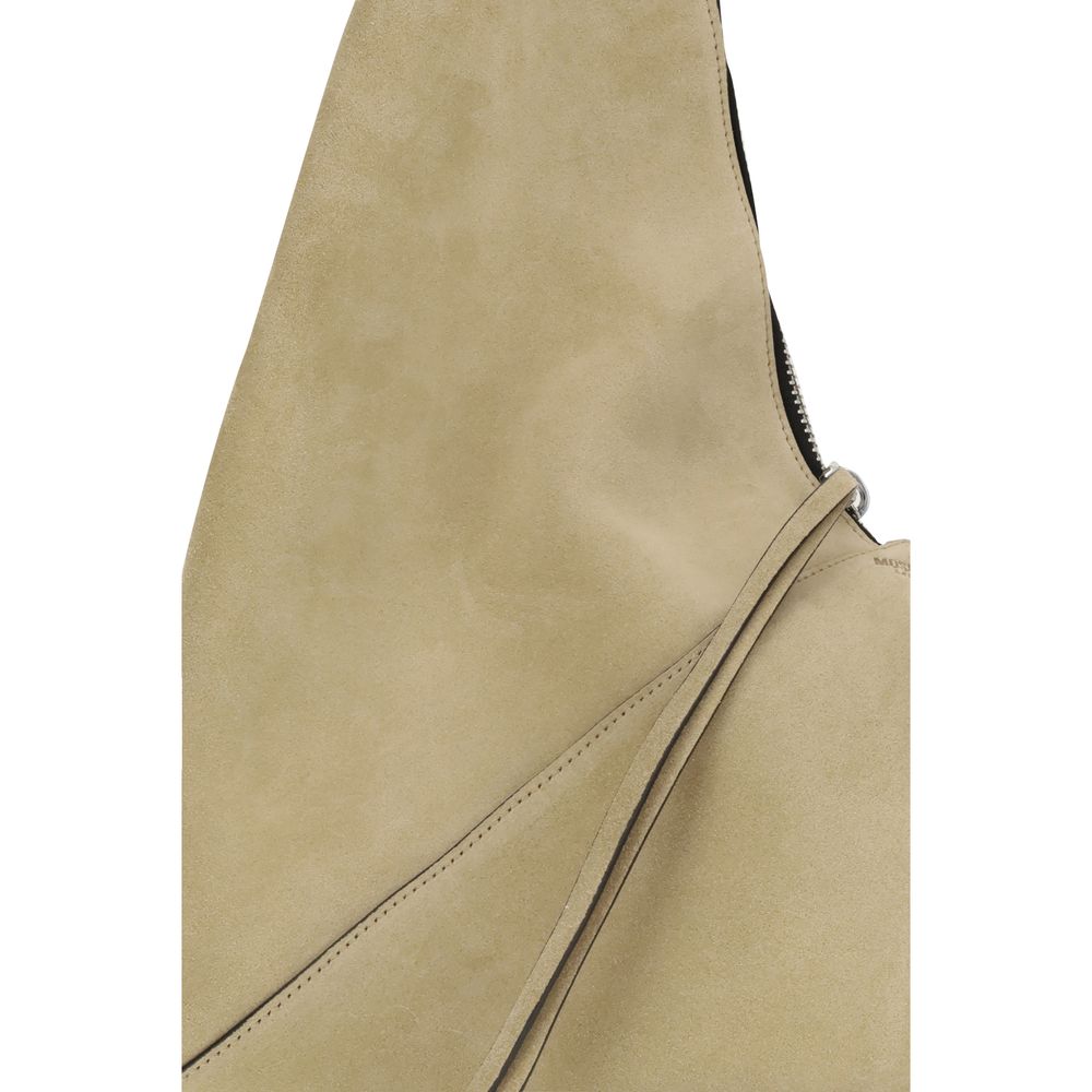 Moschino Beige Schultertasche aus Wildleder