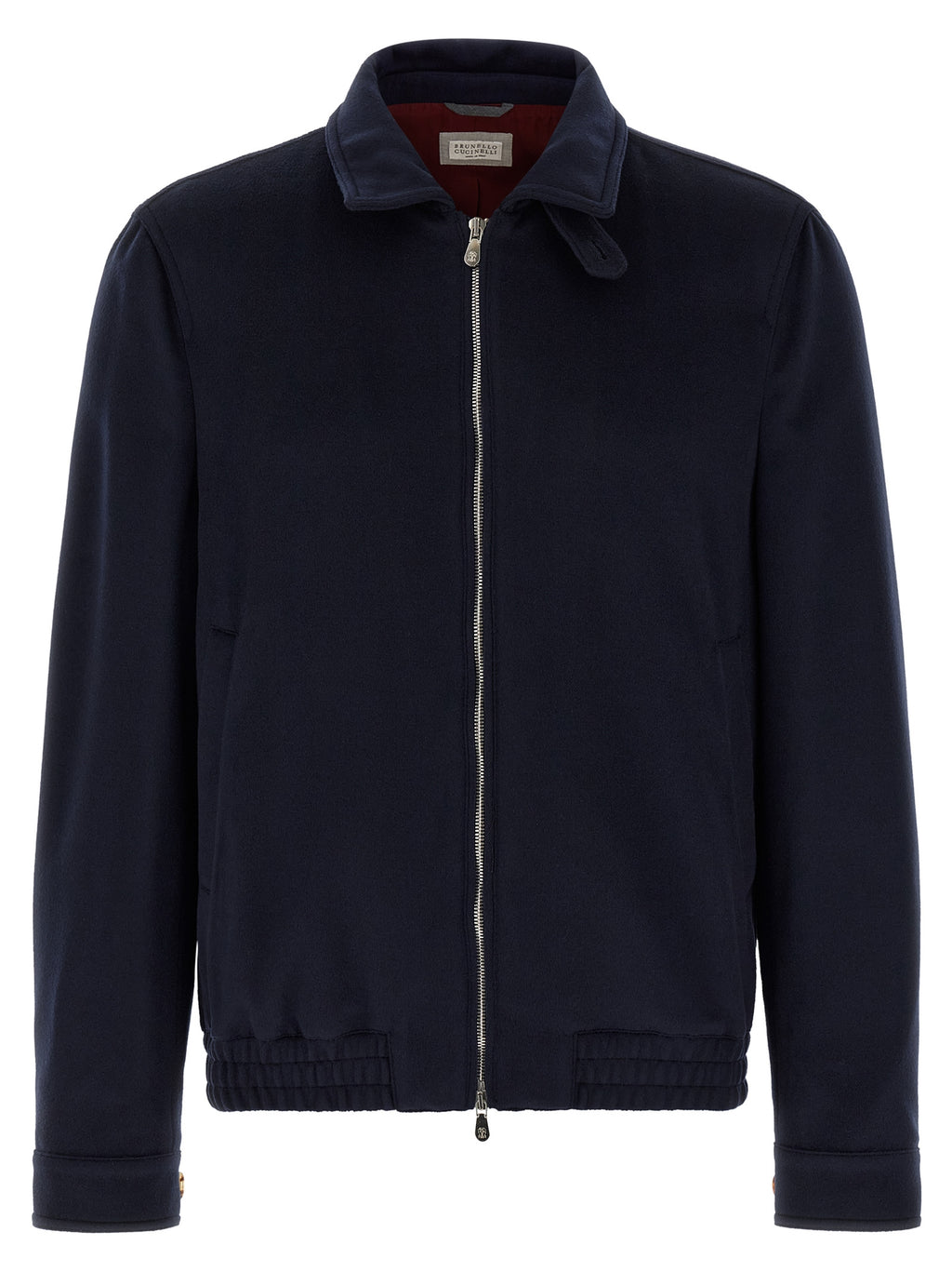 Brunello Cucinelli Blaue Bomberjacke aus Wolle